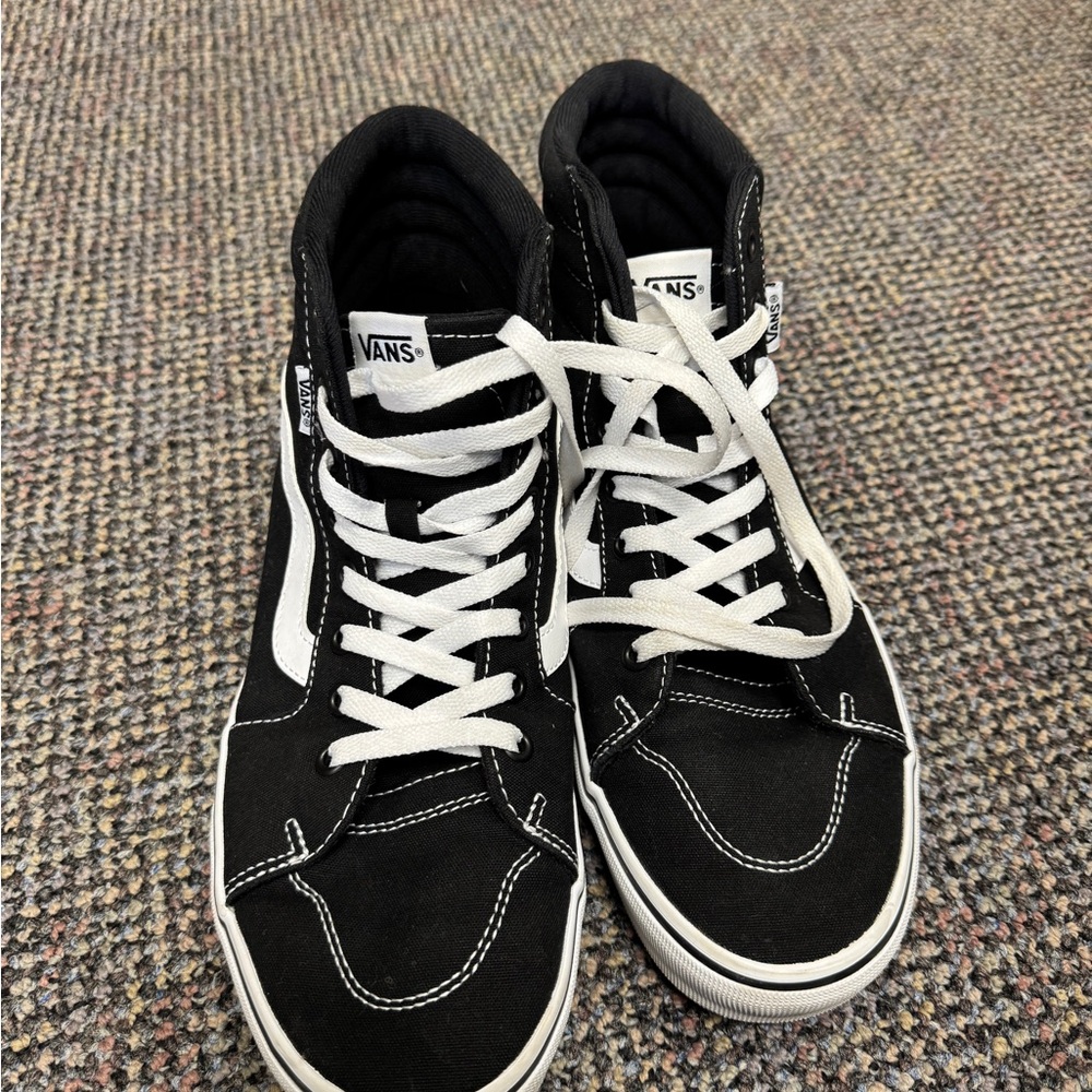Vans Black and White High-Top Sneakers